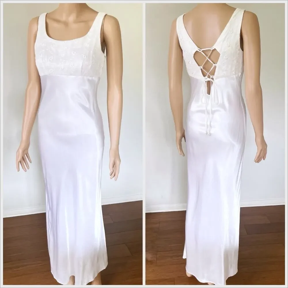 90s ideas for dress up Vintage 90s Corset Satin Cap Sleeve Wedding Gown  Call Me The Breeze